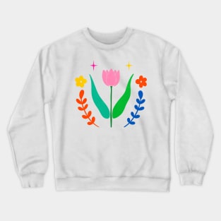 Tulips Flower Bold Colors Crewneck Sweatshirt